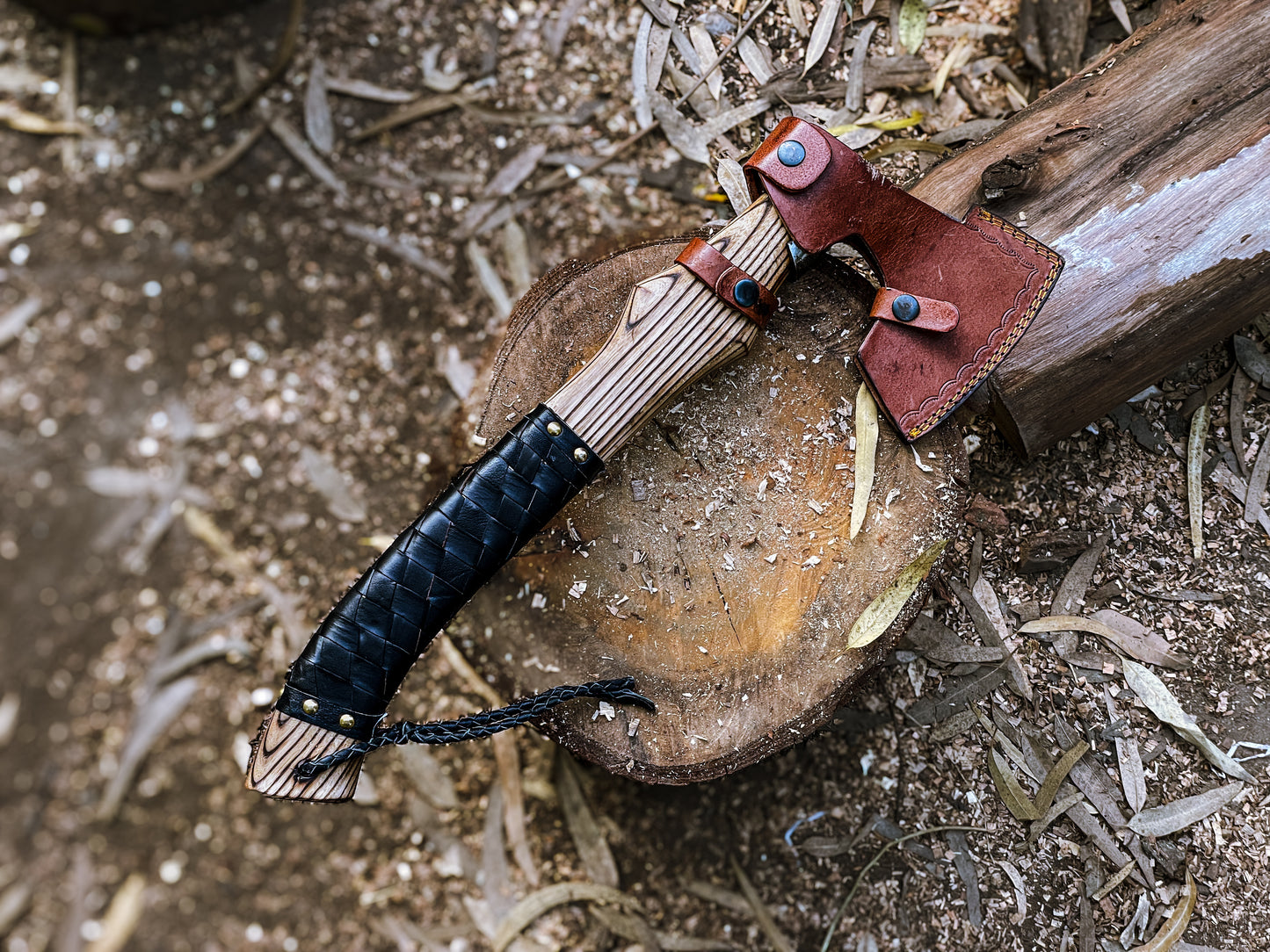 Handmade Viking Axe with Engraved Carbon Steel Blade | Custom Wood Handle | Tactical & Decorative Hatche