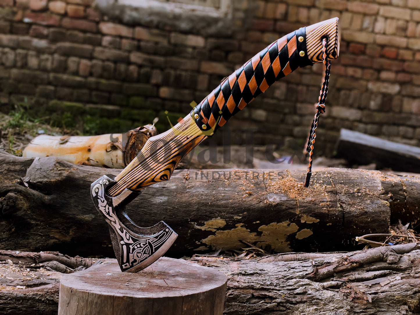 Set of 4 Hand-Forged Viking Axes – Carbon Steel Axes with Ash Wood Handles & Leather Sheaths | Norse Axe Gift Set for Him – Birthday, Anniversary, Groomsmen