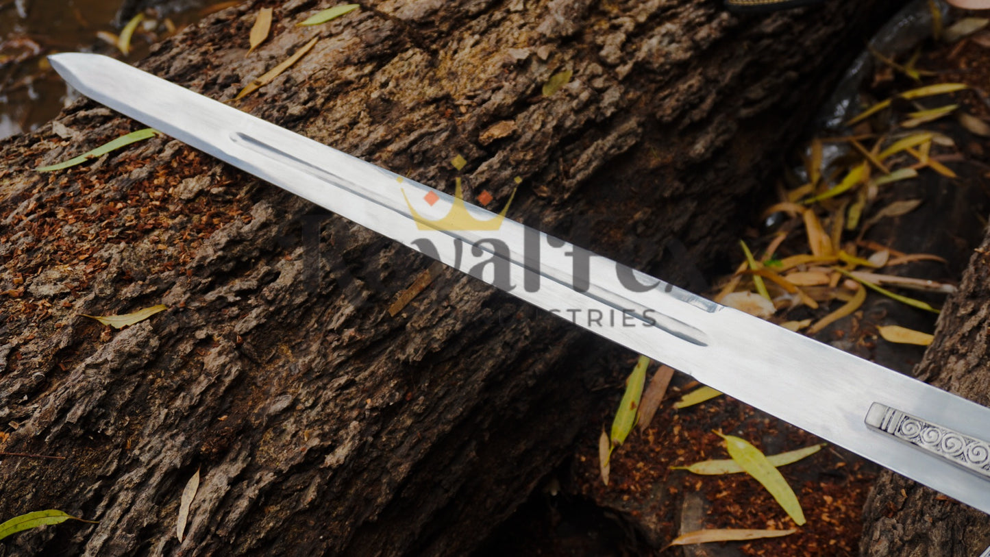 Handmade Stainless Steel Scottish Claymore Sword, Highlander Sword, Medieval Sword With Leather Sheath, Groomsmen Gift, Christmas Gift