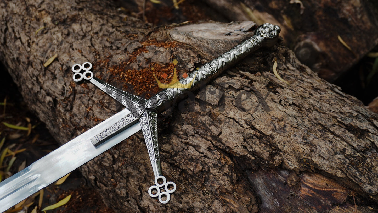 Handmade Stainless Steel Scottish Claymore Sword, Highlander Sword, Medieval Sword With Leather Sheath, Groomsmen Gift, Christmas Gift