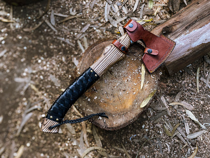 Handmade Viking Axe with Engraved Carbon Steel Blade | Custom Wood Handle | Tactical & Decorative Hatche