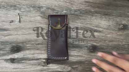 Handmade Folding Damascus Knife | Custom Pocket Knife with Wood Handle | EDC Camping & Hunting Knife